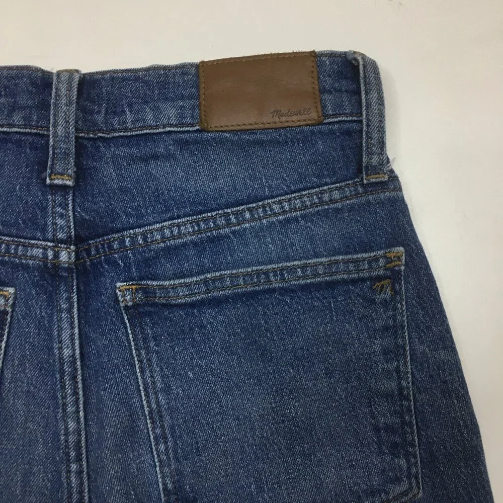 MADEWELL Petite Medium/Light Wash 5 Pocket Classic Straight Cropped Jeans - Picture 9 of 11